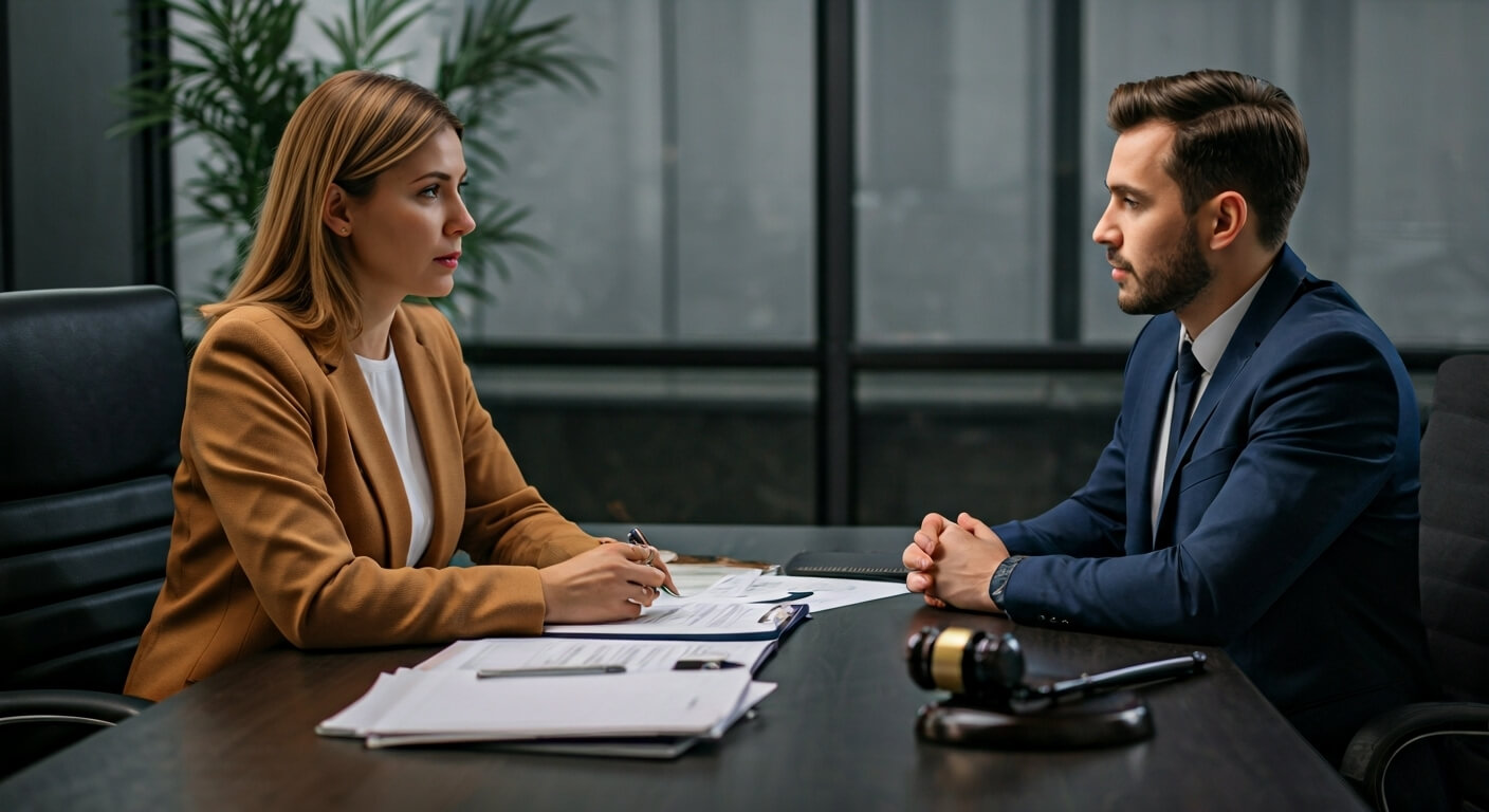 a man and woman sitting at a table